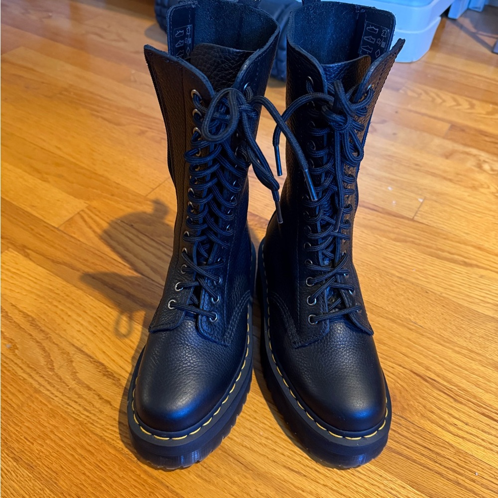 Dr. Martens Black Leather Moto Boots